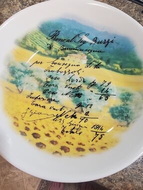 OPIFICIO ETICO PASTA DISH. MADE IN ITALY. 12.5 WIDE. YELLOW BLUE CERAMIC